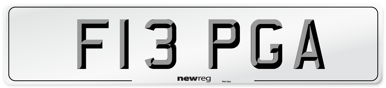F13 PGA Number Plate from New Reg